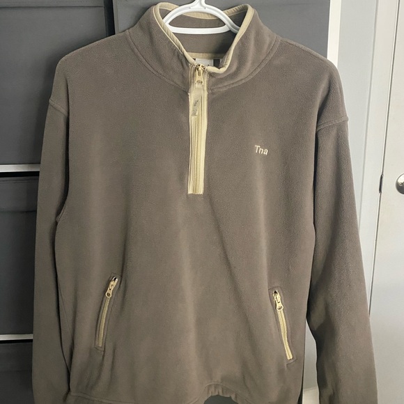 Aritzia TNA Taupe Quarter-Zip Sweatshirt - Picture 2 of 4